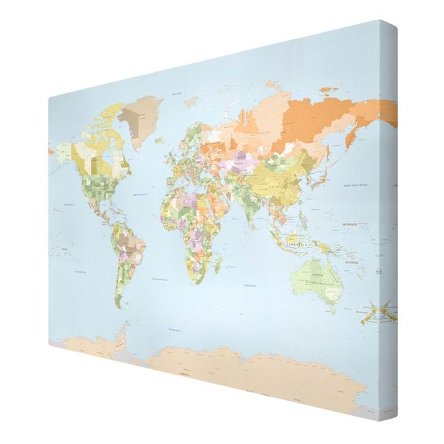 decoração quadros Political World Map