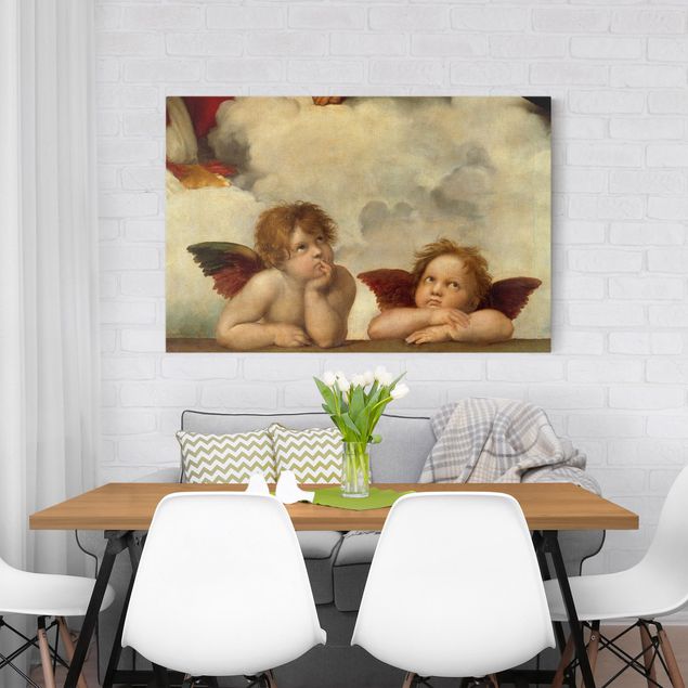 decoraçao para parede de cozinha Raffael - Two Angels. Detail from The Sistine Madonna