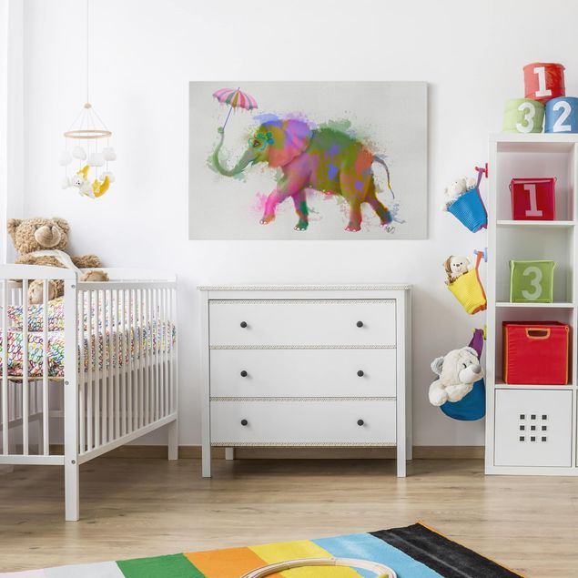 decoração para quartos infantis Rainbow Splash Elephant