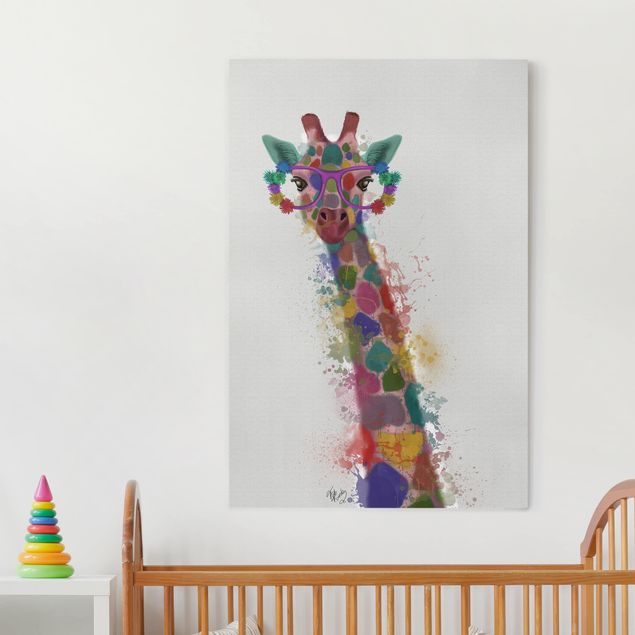 Telas decorativas girafas Rainbow Splash Giraffe