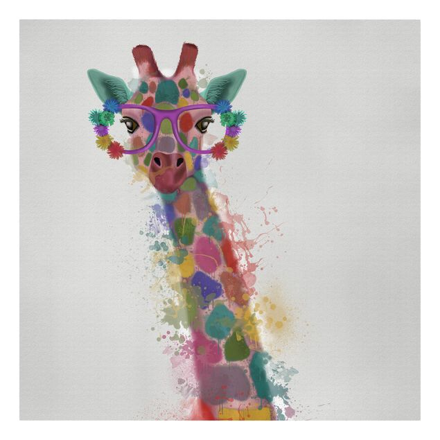 Quadros modernos Rainbow Splash Giraffe