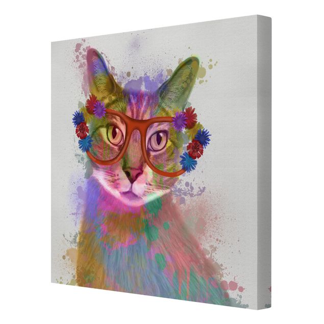 quadro animal Rainbow Splash Cat