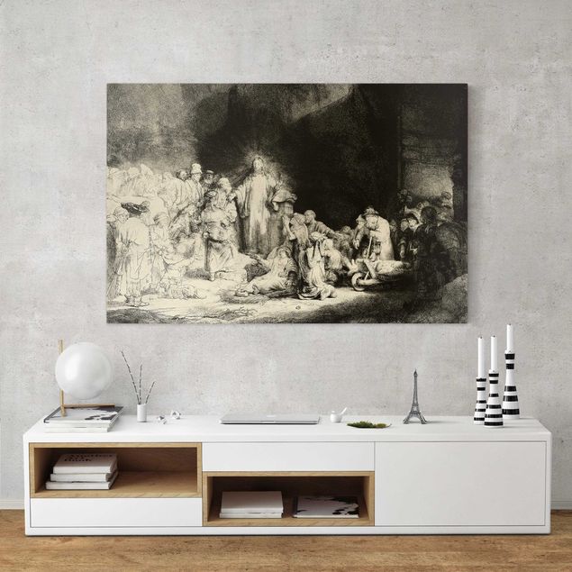 decoraçao para parede de cozinha Rembrandt van Rijn - Christ healing the Sick. The Hundred Guilder