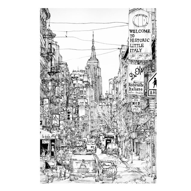 Quadros preto e branco City Study - Little Italy