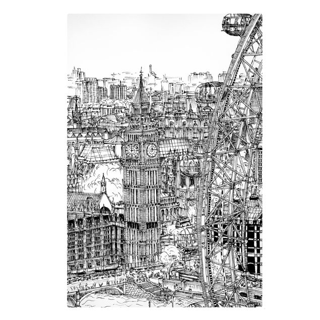 Telas decorativas cidades e paisagens urbanas City Study - London Eye