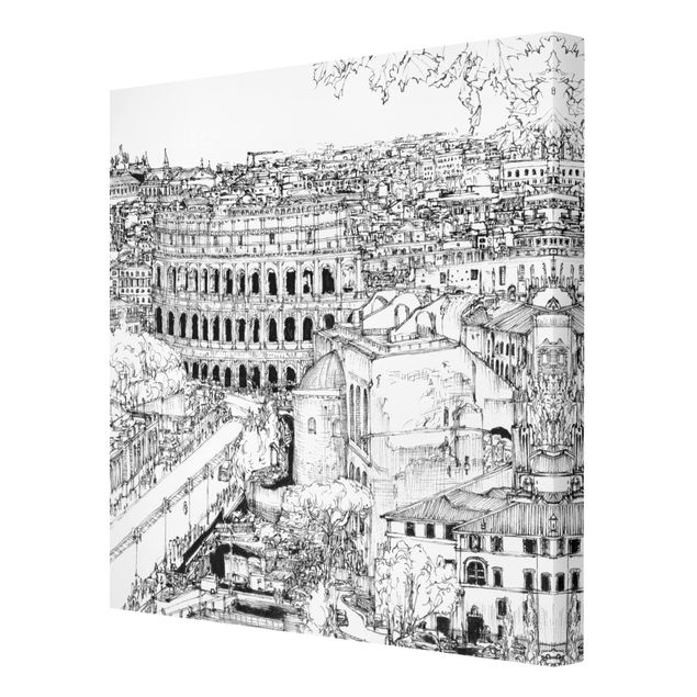 quadros preto e branco para decoração City Study - Rome