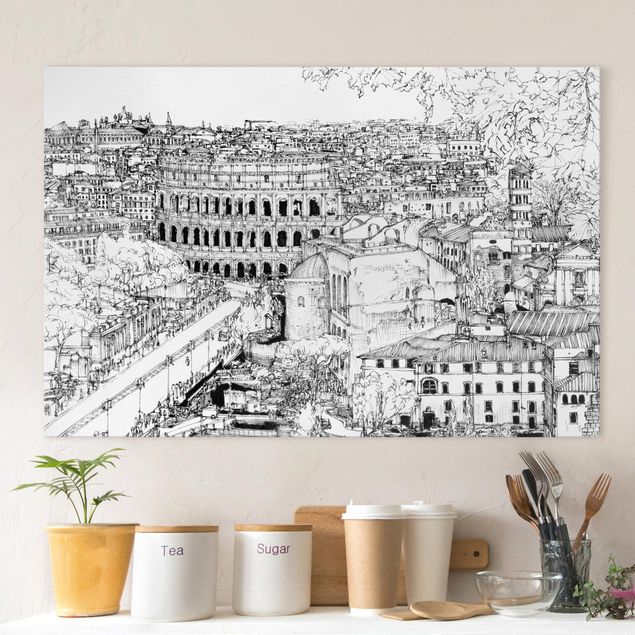 Telas decorativas Itália City Study - Rome