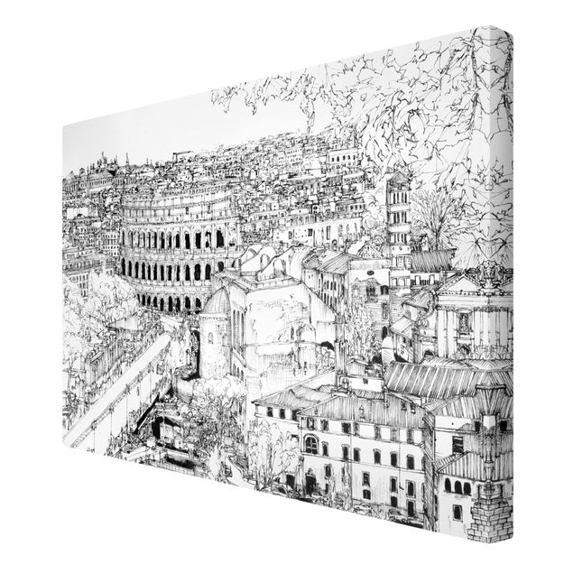 quadros preto e branco para decoração City Study - Rome