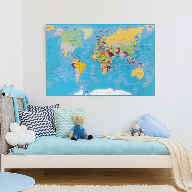 Telas decorativas mapas The World's Countries