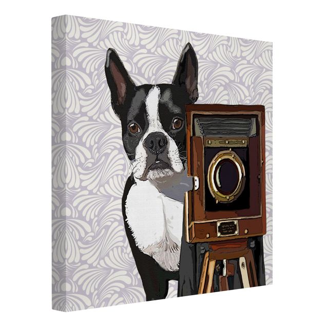 Telas decorativas vintage Wildlife Photographer Terrier