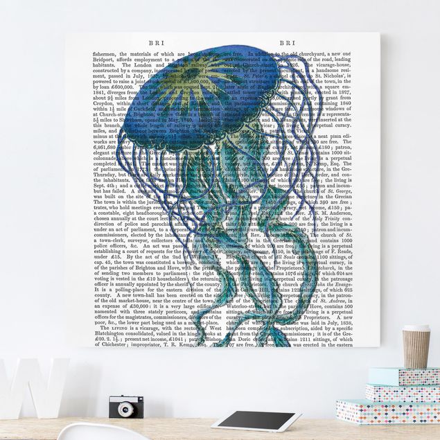 Telas decorativas frases Animal Reading - Jellyfish
