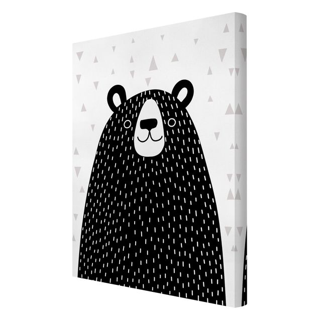 quadros em preto e branco Zoo With Patterns - Bear