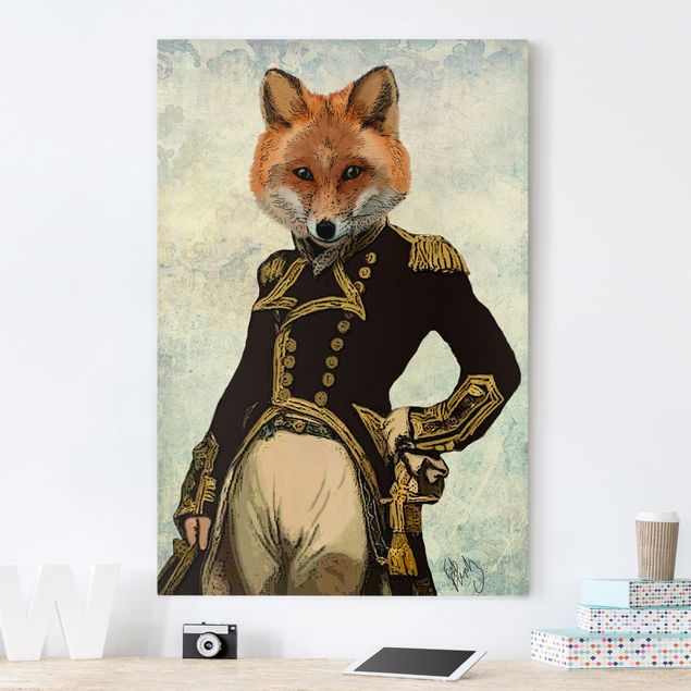 Telas decorativas vintage Animal Portrait - Fox Admiral