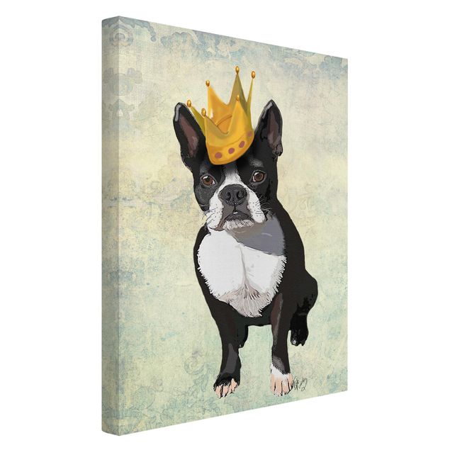 Telas decorativas vintage Animal Portrait - Terrier King