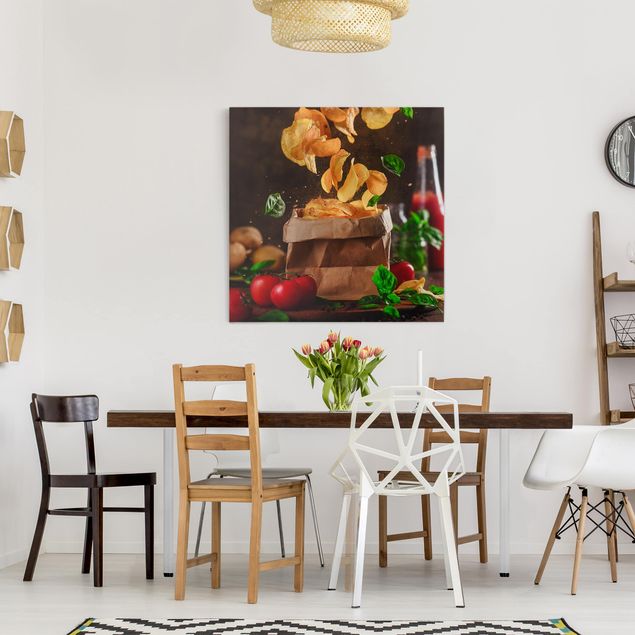 quadros decorativos para sala modernos Tomato Basil Snack
