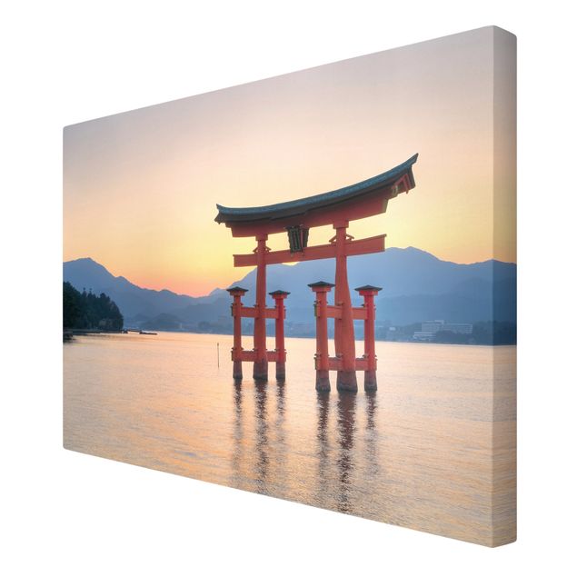 Telas decorativas paisagens Torii At Itsukushima