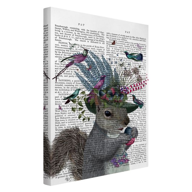 Telas decorativas animais Fowler - Squirrel With Acorns