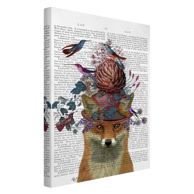 Telas decorativas animais Fowler - Fox With Artichoke
