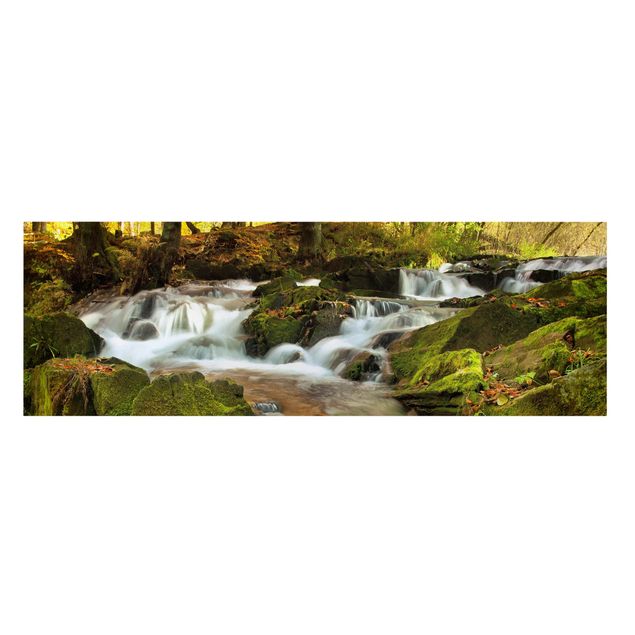 Quadros paisagens Waterfall Autumnal Forest