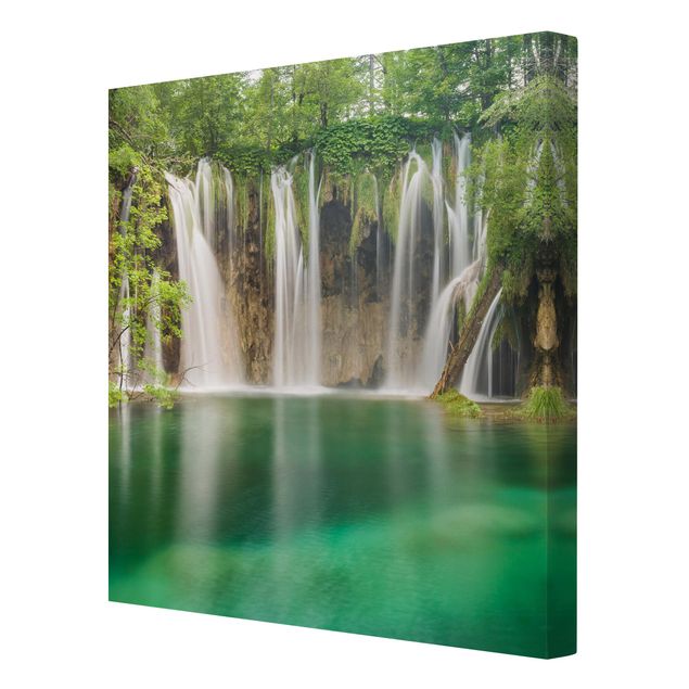 Telas decorativas florestas Waterfall Plitvice Lakes