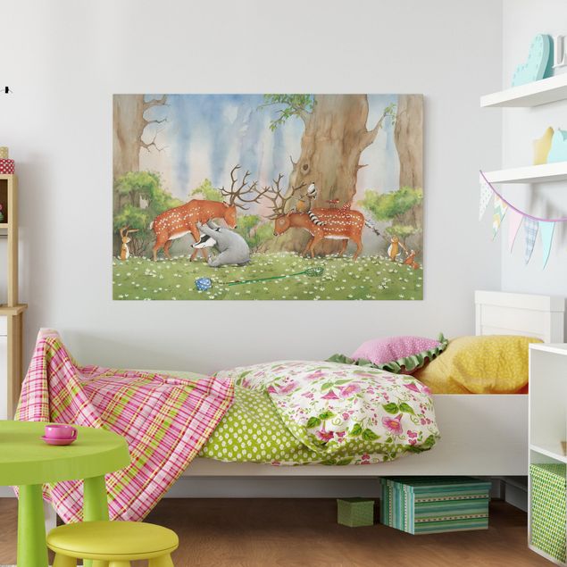 decoração para quartos infantis Vasily Raccoon - Vasily Helps The Deer