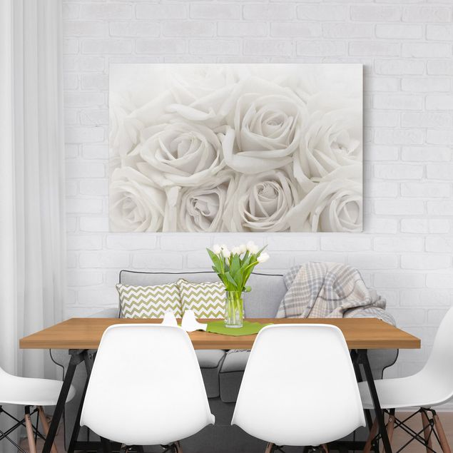 Telas decorativas flores White Roses