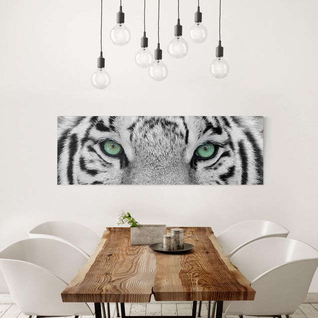 Telas decorativas gatos White Tiger