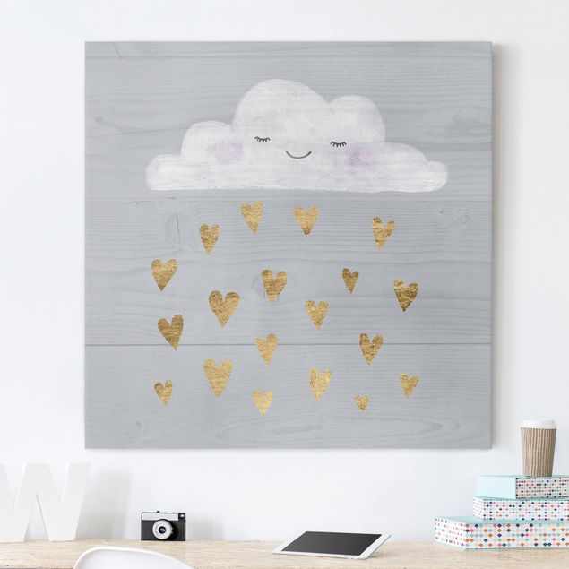 Quadros românticos Cloud With Golden Hearts