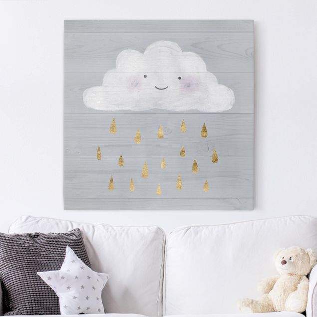 Quadros românticos Cloud With Golden Raindrops