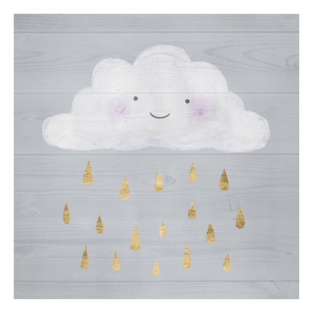 Quadros decorativos Cloud With Golden Raindrops