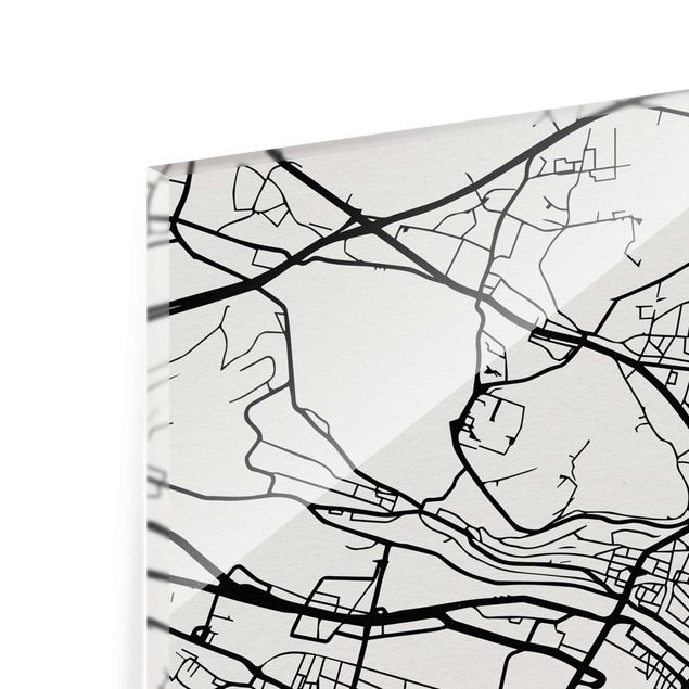 quadro de vidro Zurich City Map - Classic