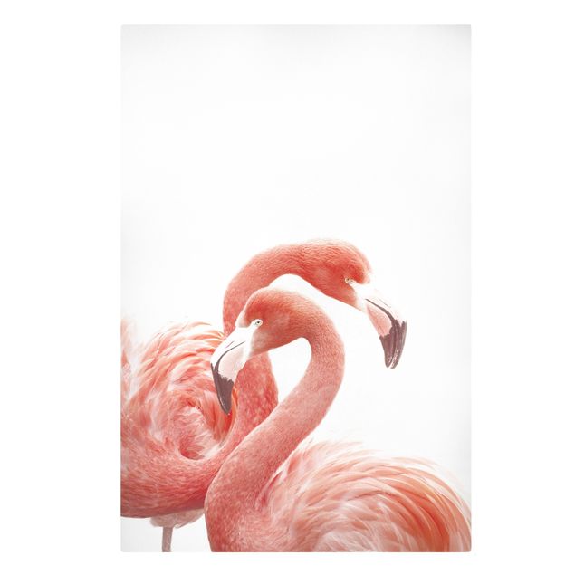 quadros modernos para quarto de casal Two Flamingos