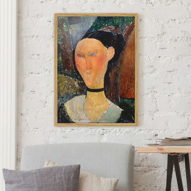 decoraçao para parede de cozinha Amedeo Modigliani - Woman with a velvet Neckband