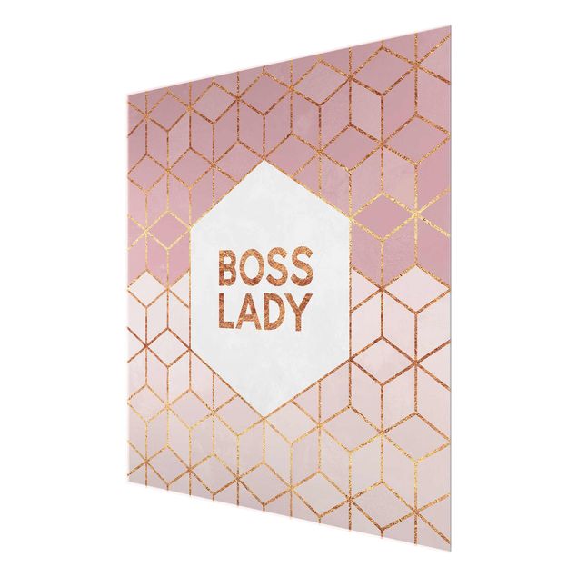 Quadros rosas Boss Lady Hexagons Pink