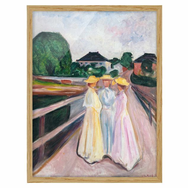 Quadros por movimento artístico Edvard Munch - Three Girls on the Bridge