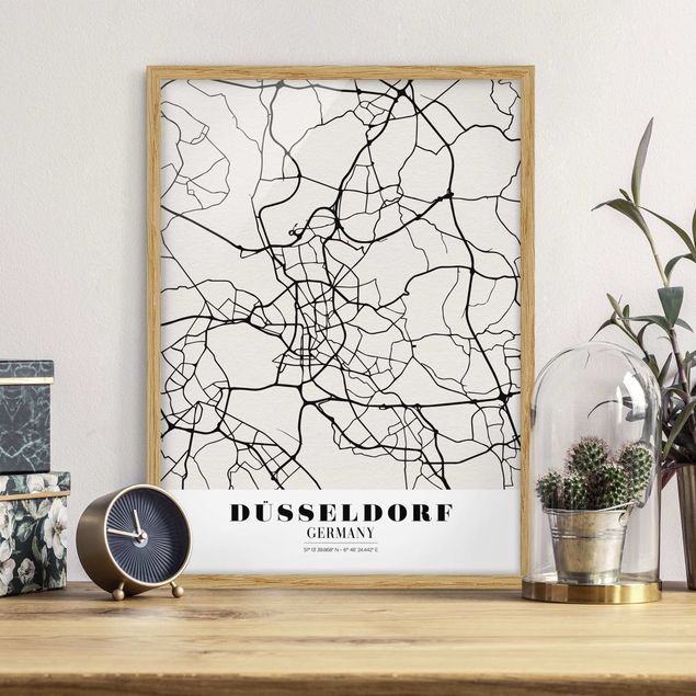 decoraçao para parede de cozinha Dusseldorf City Map - Classic