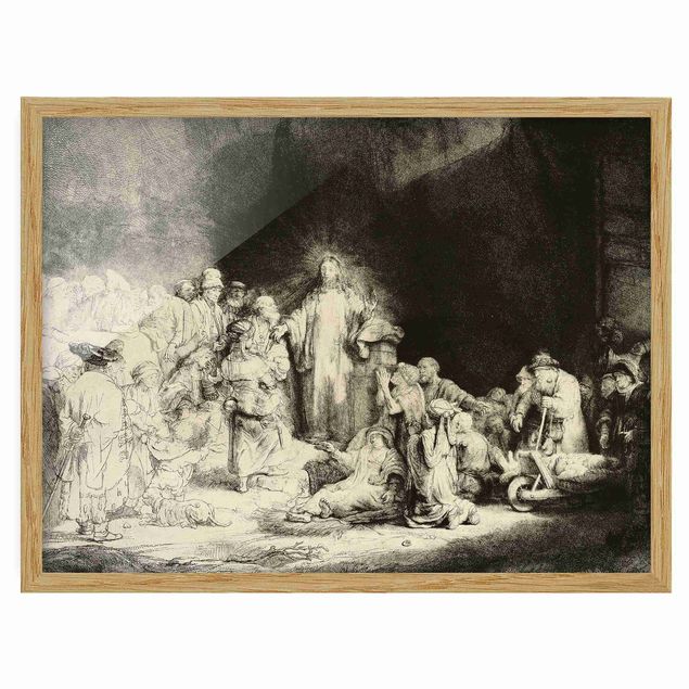 Quadros famosos Rembrandt van Rijn - Christ healing the Sick. The Hundred Guilder