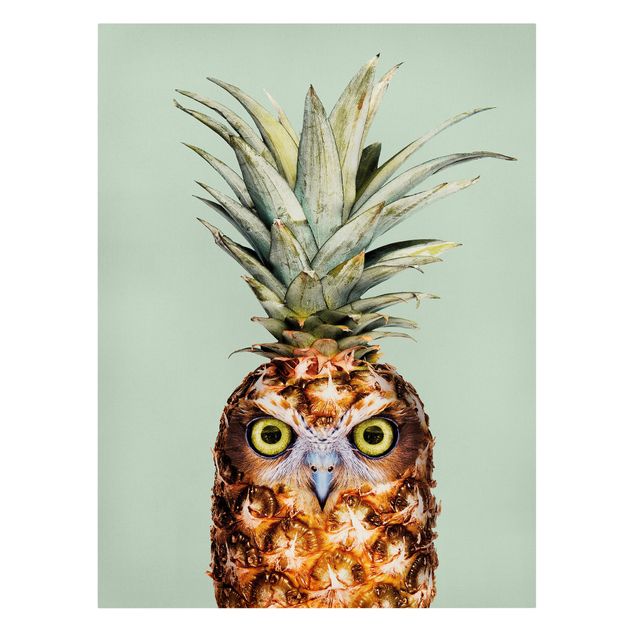 Telas decorativas legumes e fruta Pineapple With Owl