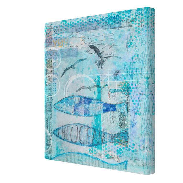 Quadros famosos Colourful Collage - Blue Fish