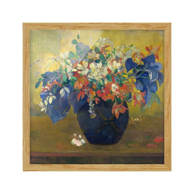 Quadros com moldura flores Paul Gauguin - Flowers in a Vase