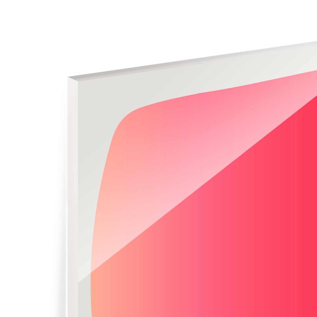 quadro em vidro Abstract Shapes - Melon And Pink