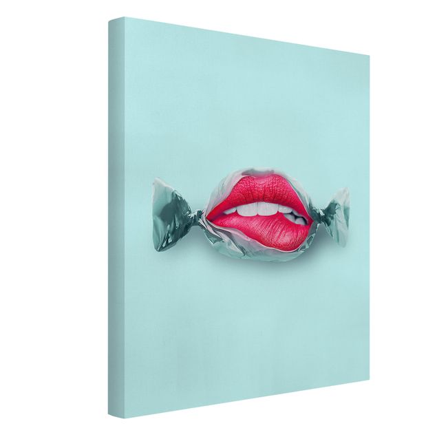 quadros decorativos para sala modernos Candy With Lips