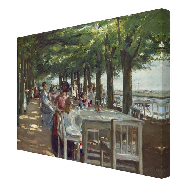 Telas decorativas réplicas de quadros famosos Max Liebermann - The Restaurant Terrace Jacob