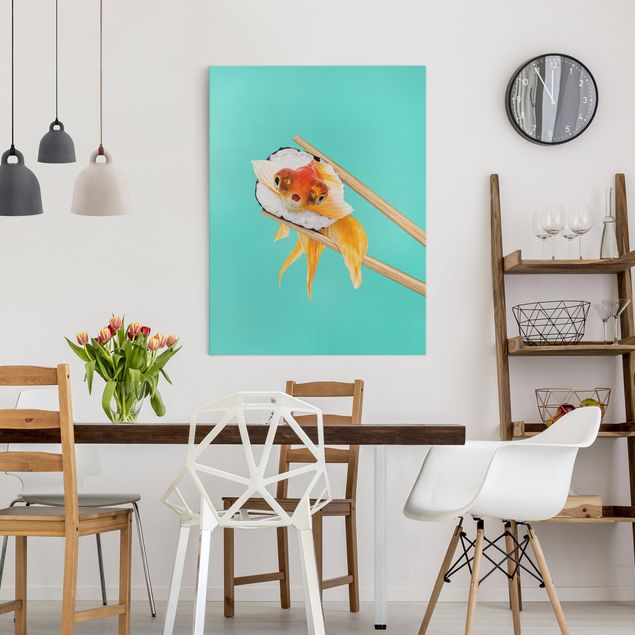 decoraçoes cozinha Sushi With Goldfish