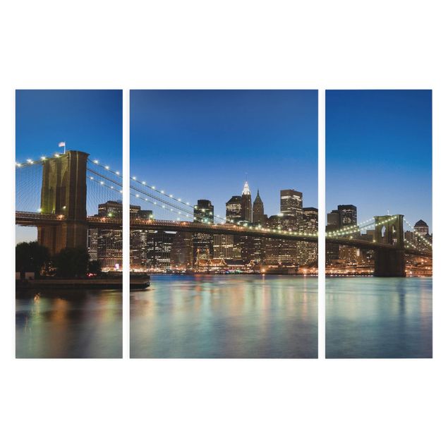 quadros 3d efeito tridimensional Brooklyn Bridge In New York