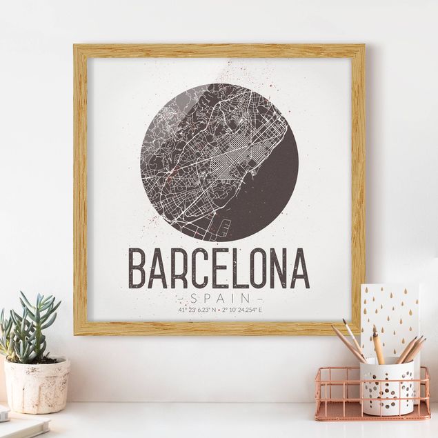 decoraçoes cozinha Barcelona City Map - Retro