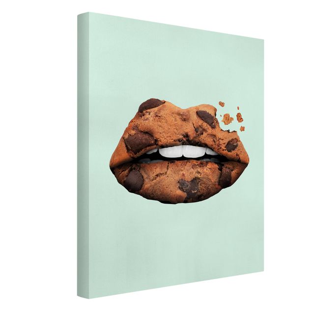 quadros decorativos para sala modernos Lips With Biscuit