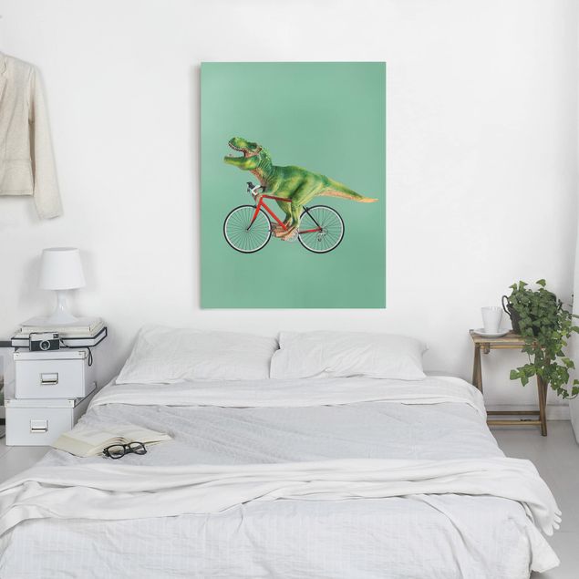 decoração para quartos infantis Dinosaur With Bicycle