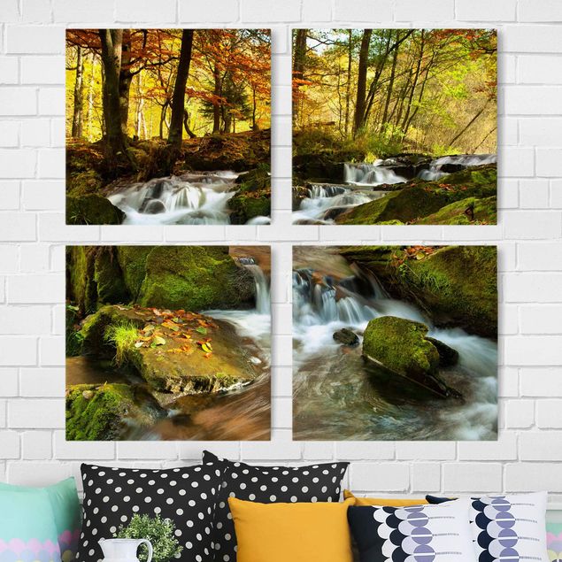 decoraçao para parede de cozinha Waterfall Autumnal Forest