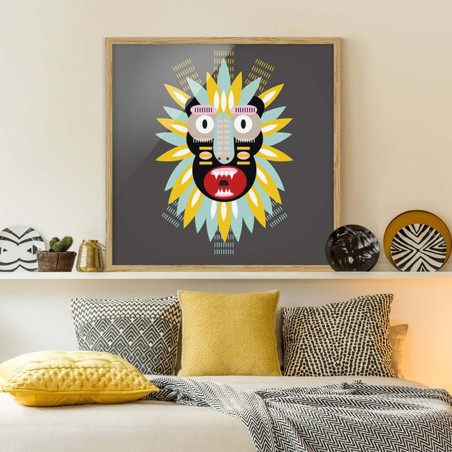 Quadros Indianos Collage Ethnic Mask - King Kong